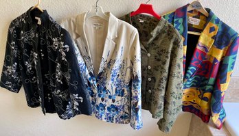 (4) Ladies Jackets - Wraps, Norm Thompson, Christopher And Banks, And M Collection Sizes 10 -12 Petite