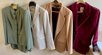 J G Hook Cashmere And Wool Jacket, Sam Velvet Jacket, Preston And York Skirt Suit, Tahari Pant Suit - 10-12 P