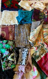 Assorted Scarves - Silk, Cotton, Wool Blend, And More