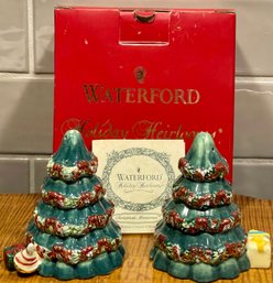 Waterford  Holiday Heirlooms Tree Salt & Pepper Shakers In Original Box