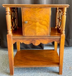Antique Burled Wood Humidor Table