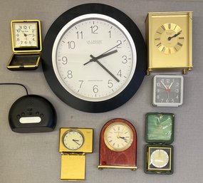 Clock Lot - German, Seth Thomas Travel, Amazon Basics Alarm, Howard Miller, Seiko, And Remington