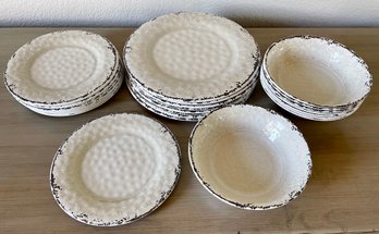 Melamine 24 Pc. Dinnerware Set Plates, Side Plates & Bowls