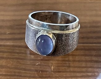 Sterling Silver & Chalcedony Ring Size 5.25 - Weight 7.2 Grams