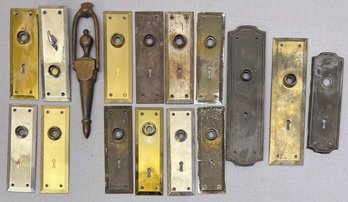 Vintage And Antique Brass And Metal Door Plate Covers With Door Knocker