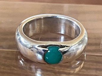 Sterling Silver & Silica Stone Ring - Size 6.5 - Weight 9.4 Grams