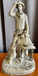 Michael Garman 1972 Bronze Tone Plaster Cowboy Figurine