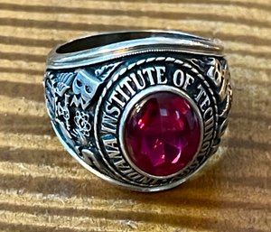 1948 Jostens 10K Gold & Ruby Class Ring - Institute Of Technology Indiana Size 12 - Total Weight 18.6 Grams
