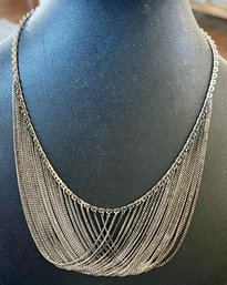 Vintage Sterling Silver Mesh 16 Inch Necklace - Total Weight - 23.9 Grams