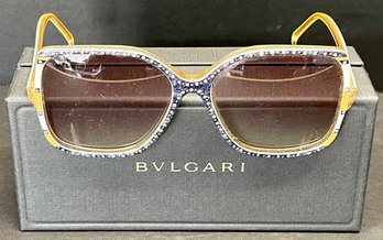 Pair Of Vintage Nina Ricci Sunglasses With Rhinestones And A Bulgari Empty Sunglasses Box