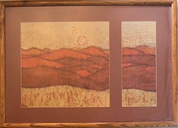 Large Darlis Lamb Framed Sunset Material Painting