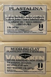 5 Pounds Van Aken Plastalina Sculptures Modeling Clay In Packaging