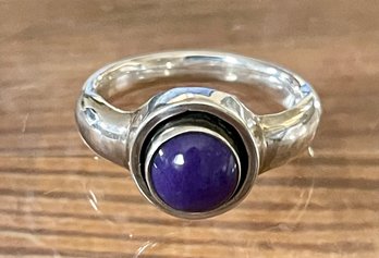 Sterling Silver And Sugilite Ring - Size -10  Weight - 8.7 Grams
