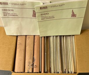 Large Lot Of US Department Of The Interior Geological Survey Topographical Maps - Colorado, Oregon, Idaho, Etc