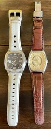 2 Tommy Bahama Men's Stainless Steel Watches Water Resistant With Leather Bands