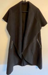 Made In Italy Black Blend Sleeveless Jacket With Pockets Ladies XL