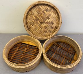 Vintage Hand Woven Bamboo Steamer Peoples Republic Of China
