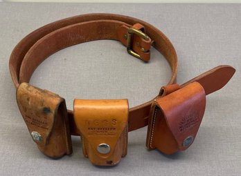 Vintage Roy Gfeller Hand Made Leather Geoscience Field Belt