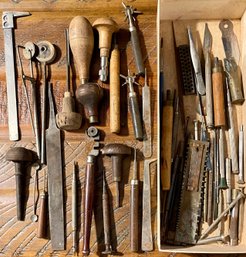 Antique Wood Working Tools - Assorted Tools (as Is) Wood Handled - Metal