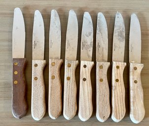 8 Walco Wood Handled Steak Knives