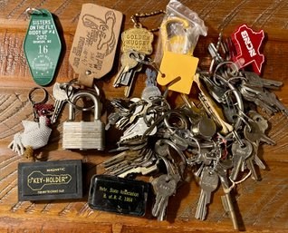 Large Collection Of Assorted  Vintage And Antique Keys & Key Chains