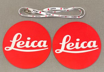 (2) Leica 6.75' Mouse Pads With Lanyard