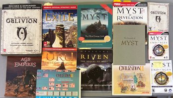 Vintage PC Gaming Guides And Posters - Age Of Empires, Oblivion, Myst, Civilization II