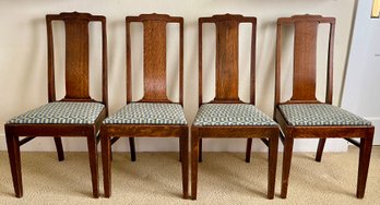 4 Antique Quarter Sawn Oak Arts  Crafts Dining Chairs Sikes Chair Company Buffalo New York