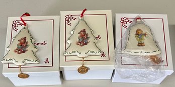 (3) Hummel Christmas Tree Ornaments 2006 And 2008 With Boxes