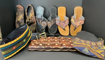 Jaya Boutique Mystic  Borneo Bag, Wood Bali Bag, And Bali Bead Flip Flops
