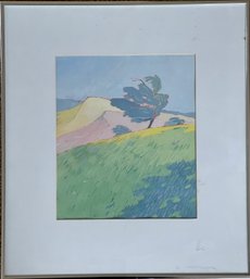 Original Carrie Malde Bruneau Dunes Idaho Casein Original Watercolor Landscape In Frame