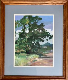 Original Janet Gustafson ' Old Valmont Road ' Acrylic Signed In Oak Frame