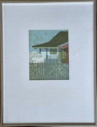 Small Original Virginia Beach ' Oriental ' Casein Painting In Frame