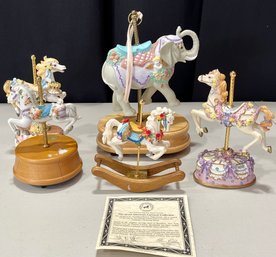 (2) Musical Carousels, (2) Great American Carousels, (1) Lefton China Carousel
