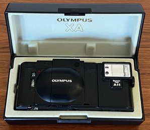 Vintage Olympus XA A11 35mm Range Finder Camera With Original Case