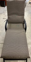 Black Aluminum Outdoor Adjustable Recliner W/ Cushion