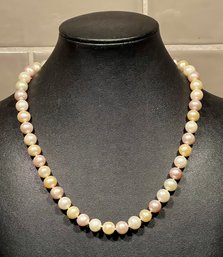 Barbados Multi Color 18' Cultured Pearl Necklace With 14K Gold Clasp