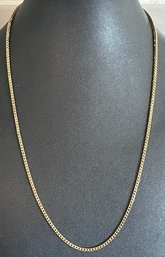 Stunning Vintage 18K Gold 20' Box Chain Necklace - Total Weight 15.9 Grams