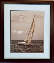 Sepia Tone Sailboat Framed Photo Print