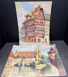 (2) Rothenburg Prints - Strasburg And Nurnburg