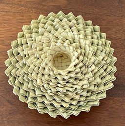 Vintage Palm Leaf Nesting Basket Set Of Ten Stacking Flower
