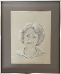 Original Keith Hoover 1976 Pencil Portrait In Frame