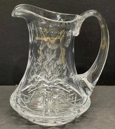 Cut Crystal Etched Handled Pitcher