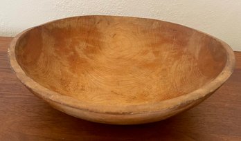 Antique Primitive Hand Carved Wood Dough Bowl
