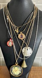 Vintage Necklace Lot - Flower Shadow Box - Blossom Pendant Watch -