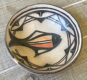 Warren Coriz Santo Domingo Fish Bowl Pottery Signed