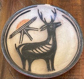 Warren Coriz Santo Domingo Deer Pottery Bowl