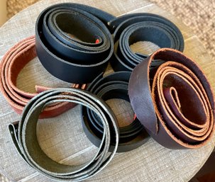 6 Vintage Pieces Of Belt Leather - Up To 50' Long
