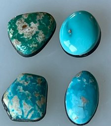 4 Vintage Fox Turquoise Cabochons - Total Weight 16 Carats