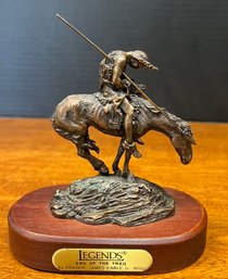 Miniature Legends End Of The Trail By Fraser James Earle Sculpture On Wood Base